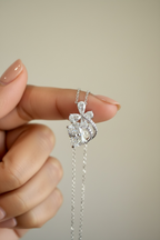 HIKARI Twinkle Bow Pendant with Chain on pure 925 Silver