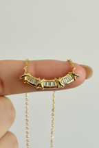 Luxury brand inspired Sixteen Stone Narrow Pendant on pure 925 Silver