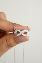 Infinity Pendant in White Gold Finish on pure 925 Silver