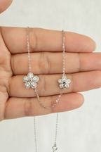 NIRA Spaced Flowers Necklace on pure 925 Silver