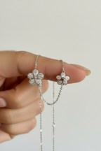 NIRA Spaced Flowers Necklace on pure 925 Silver