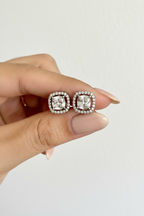 1.3 Carat Cushion Cut VERA Solitaire studs with premium screw backs