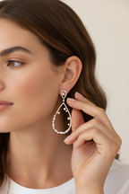 Champagne Gold drop Earrings on pure 925 Silver