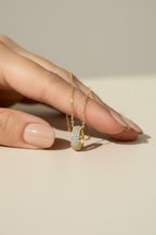 18k Gold Finish Arlo Ring Pendant with Chain on Pure 925 Silver