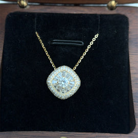18k Gold Finish Amira Pendant with Chain on Pure 925 Silver